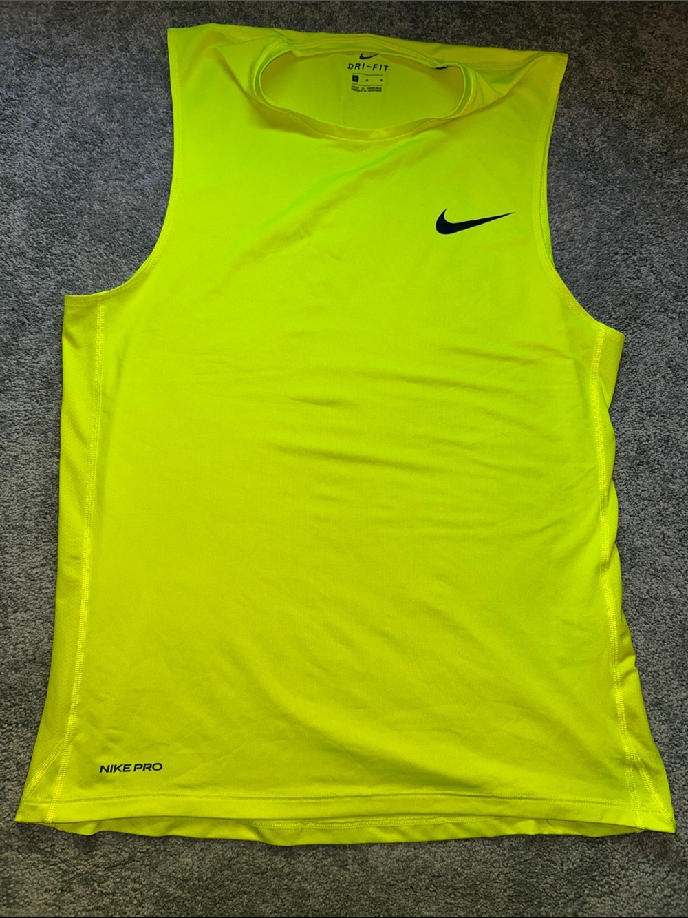 Nike Men’s Dri-FIT Neon Yellow Sleeveless Training Tank